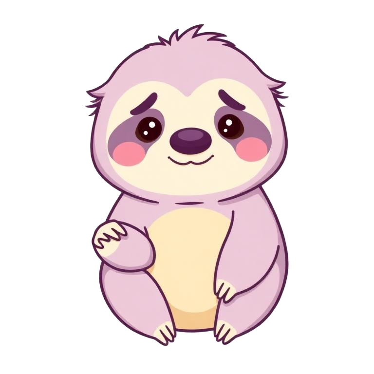Slothie looking gently concerned and reaching out